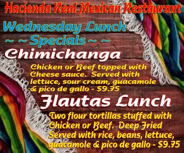 Hacienda Real - Janesville, WI menu_pic