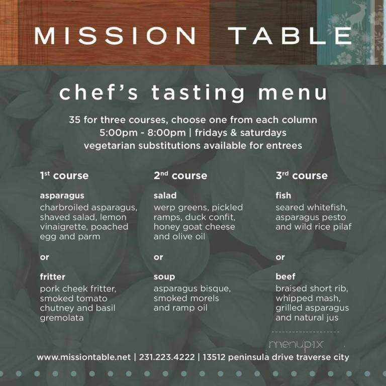 Mission Table - Traverse City, MI