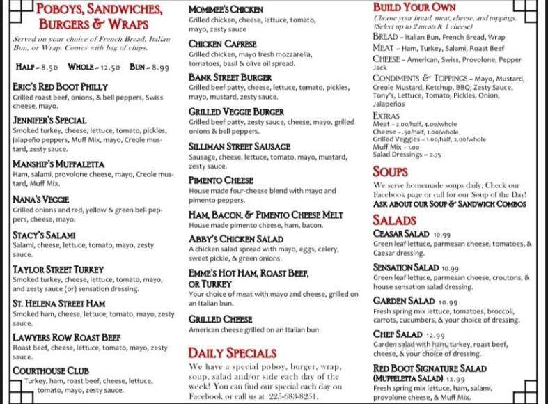 F.S. Williams Red Boot Deli - Clinton, LA menu_pic