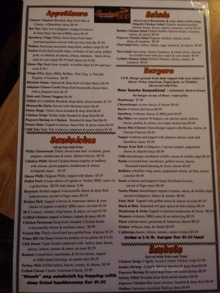 Speedway Restaurant - Grand Forks, ND menu_pic
