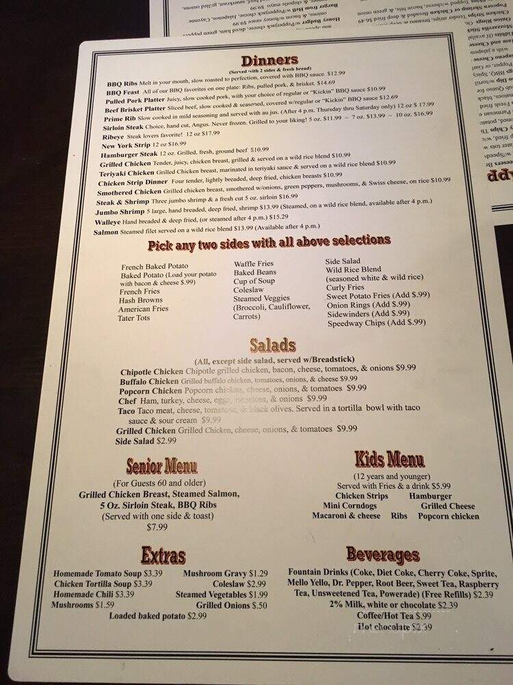 Speedway Restaurant - Grand Forks, ND menu_pic