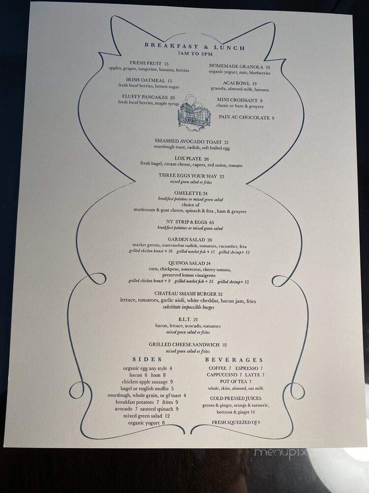 Chateau Marmont Restaurant - West Hollywood, CA menu_pic