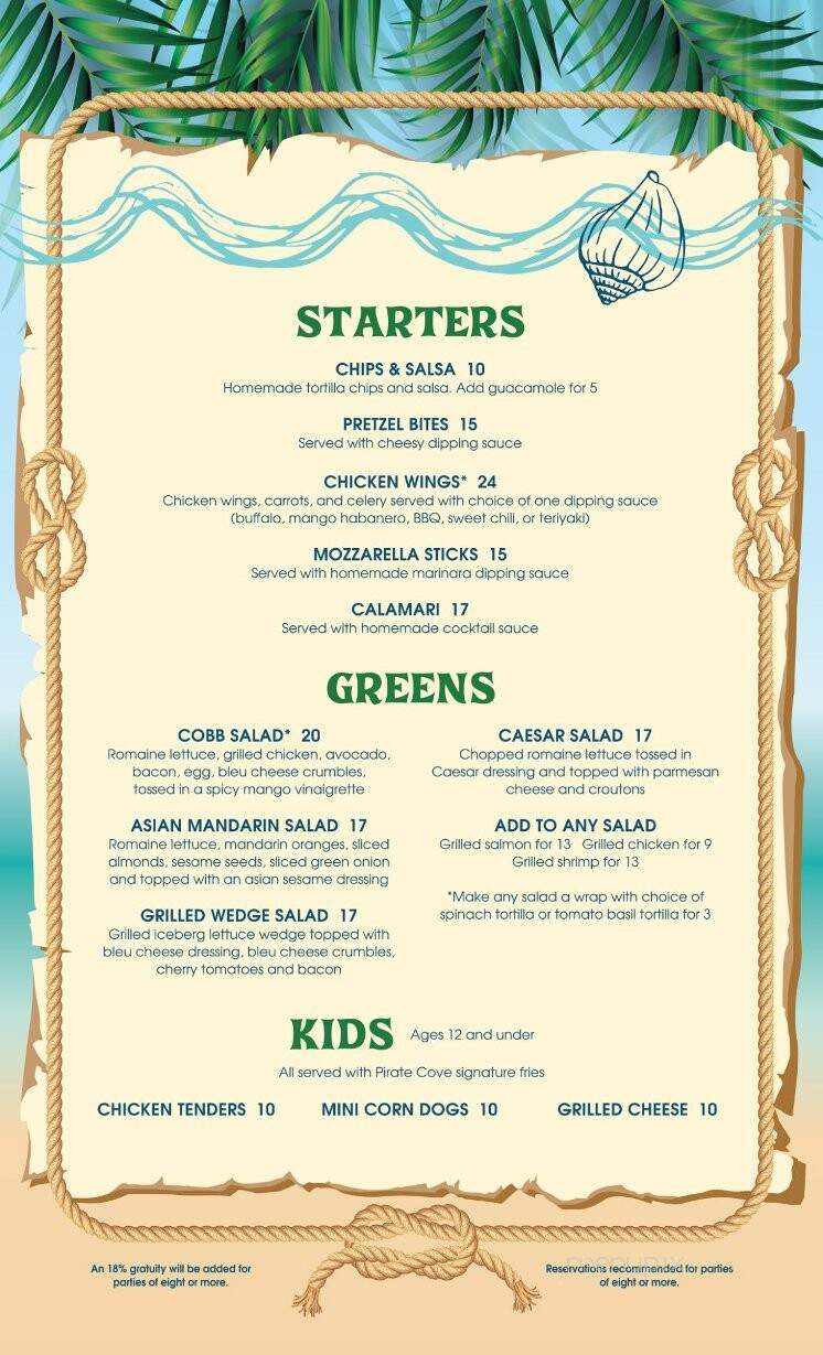 Pirate Cove Resort & Marina - Needles, CA menu_pic