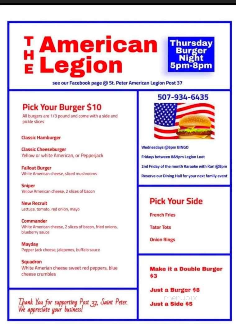 American Legion - Saint Peter, MN menu_pic