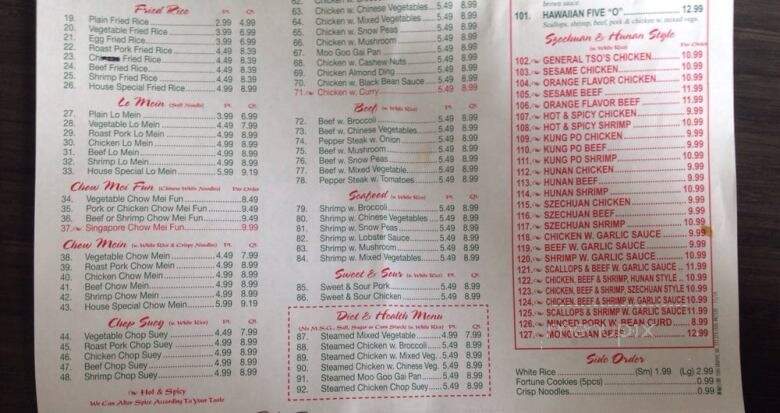 New China - Bemidji, MN menu_pic