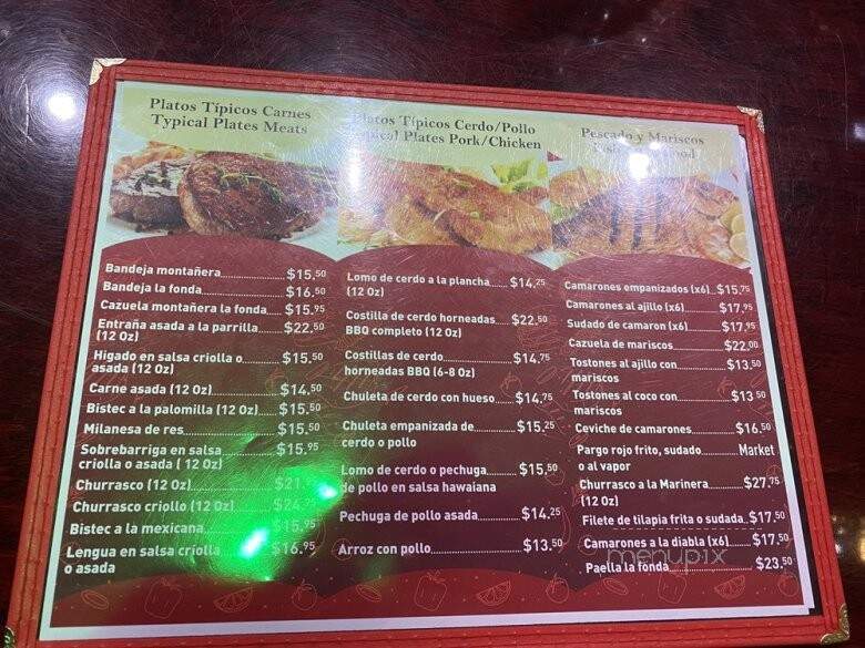 La Fonda Bar Restaurante - Hartford, CT menu_pic