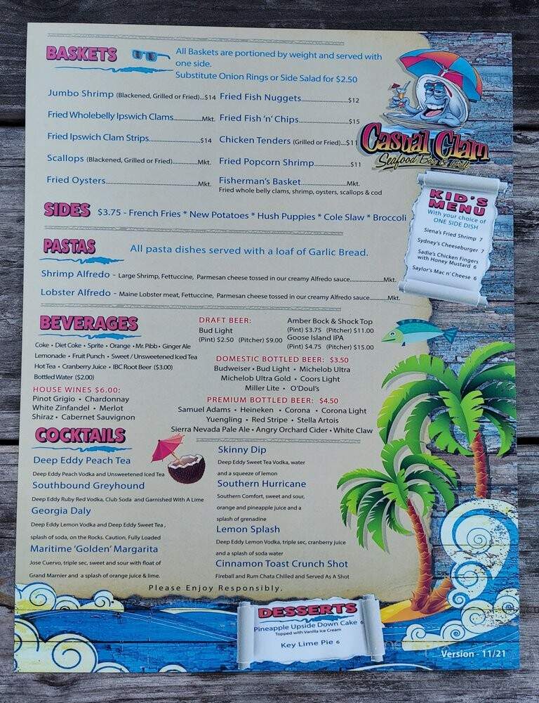Casual Clam - St Petersburg, FL menu_pic