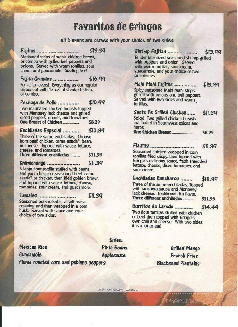 Gringos Cafe - Port Richey, FL menu_pic