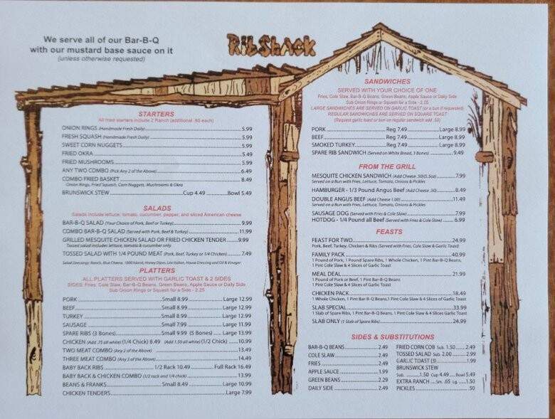 Rib Shack - Jacksonville, FL menu_pic