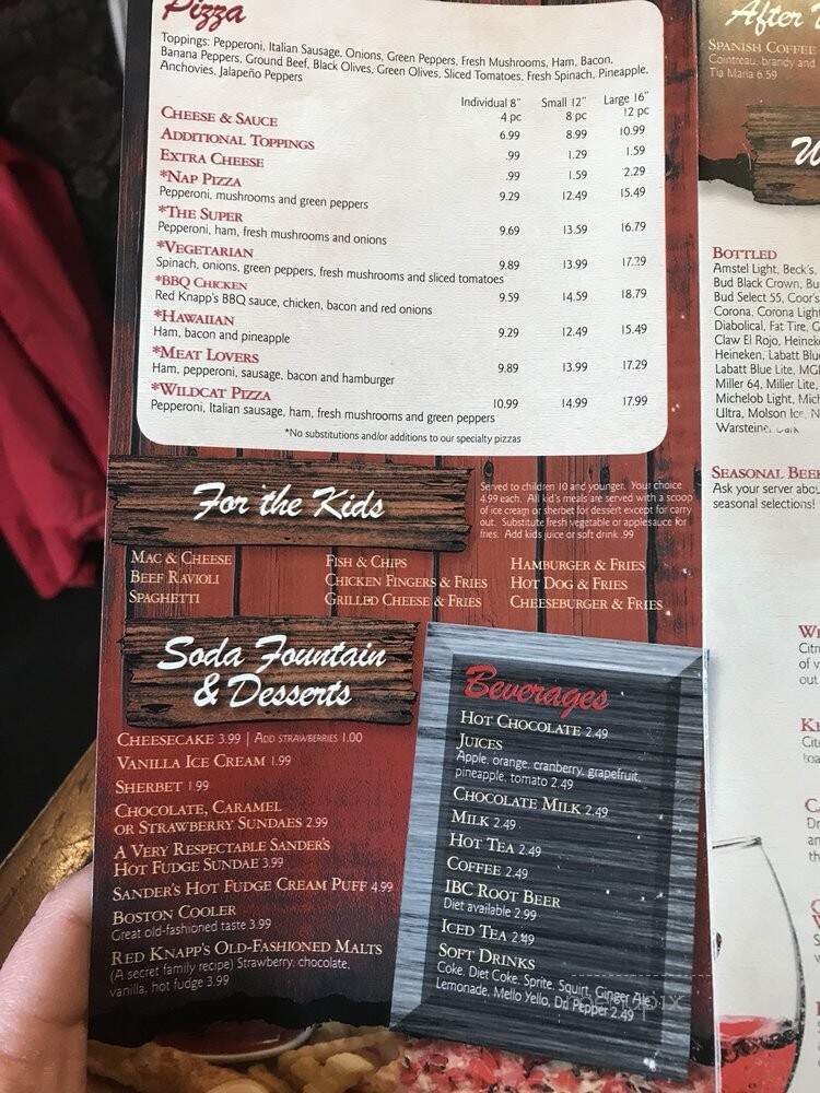 Red Knapps American Grill - Oxford, MI menu_pic