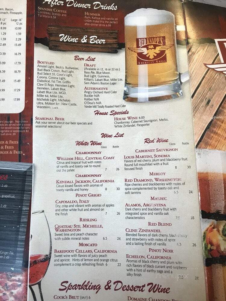 Red Knapps American Grill - Oxford, MI menu_pic