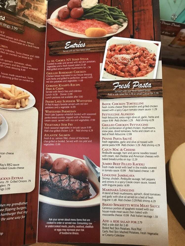 Red Knapps American Grill - Oxford, MI menu_pic