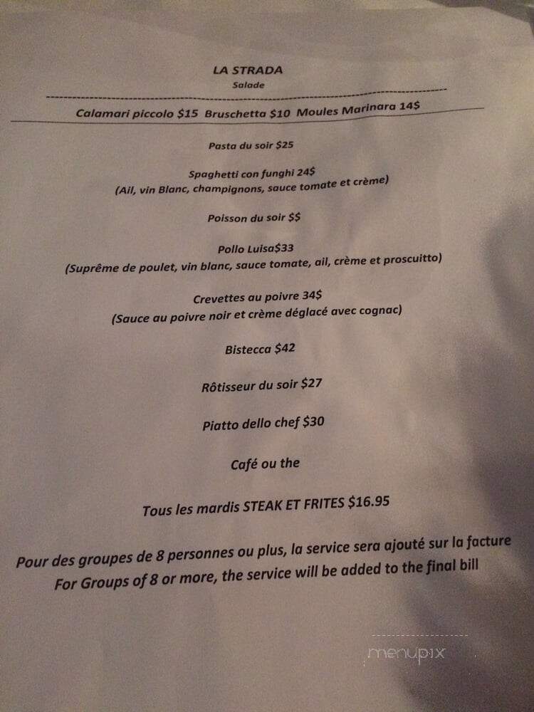 Restaurant La Strada - Lachine, QC menu_pic