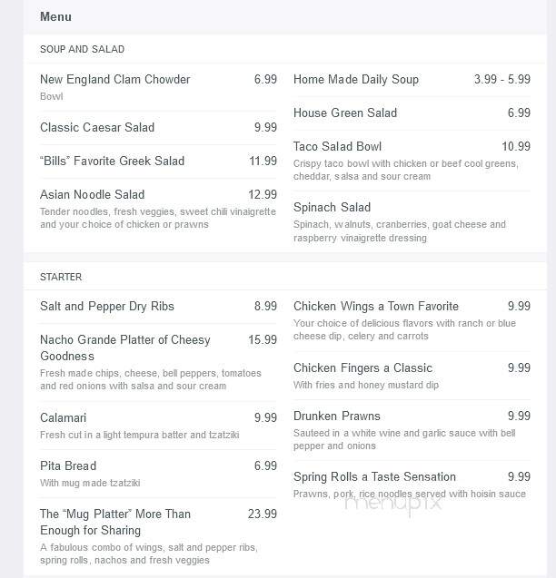 Copper Mug - Penticton, BC menu_pic