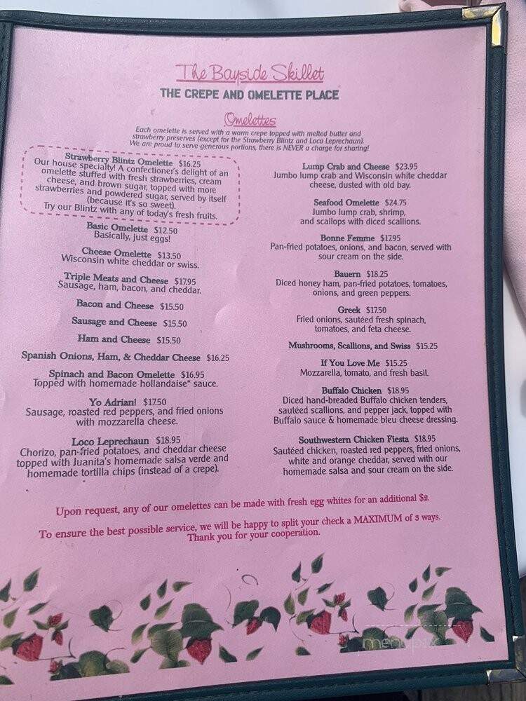 Bayside Skillet Crepe & Omelet - Ocean City, MD menu_pic