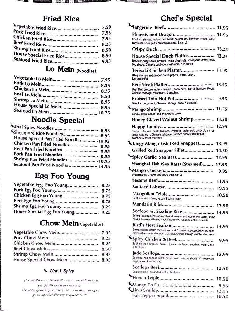 Lin's Bistro - Lawrenceville, GA menu_pic