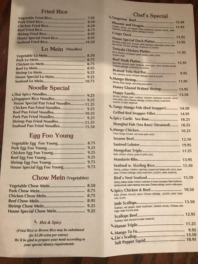 Lin's Bistro - Lawrenceville, GA menu_pic