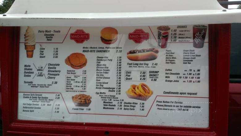 Maid-Rite Drive In - Lexington, MO menu_pic
