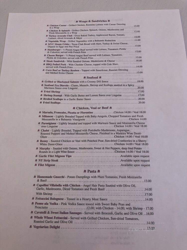 Mountain View Chalet - Asbury, NJ menu_pic