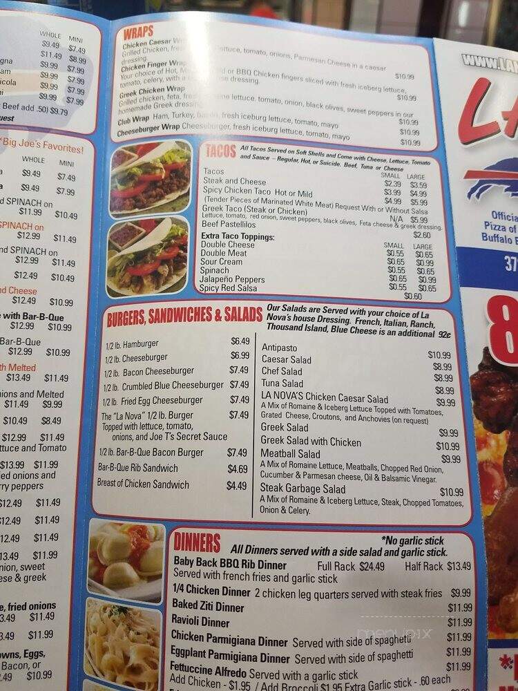 La Nova Pizzeria - Buffalo, NY menu_pic