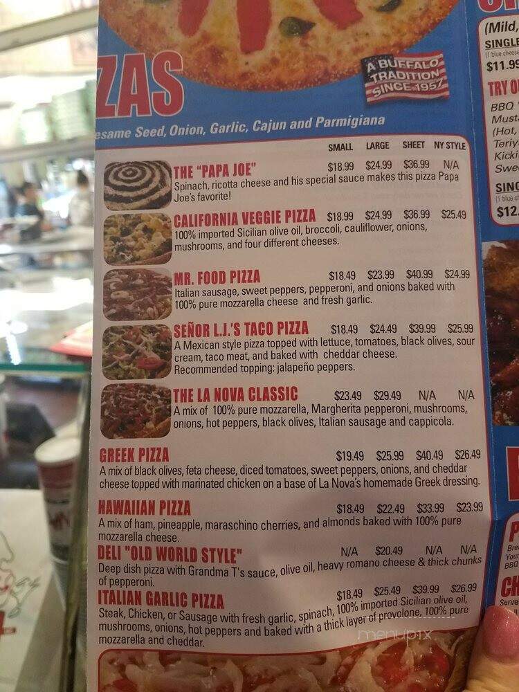La Nova Pizzeria - Buffalo, NY menu_pic