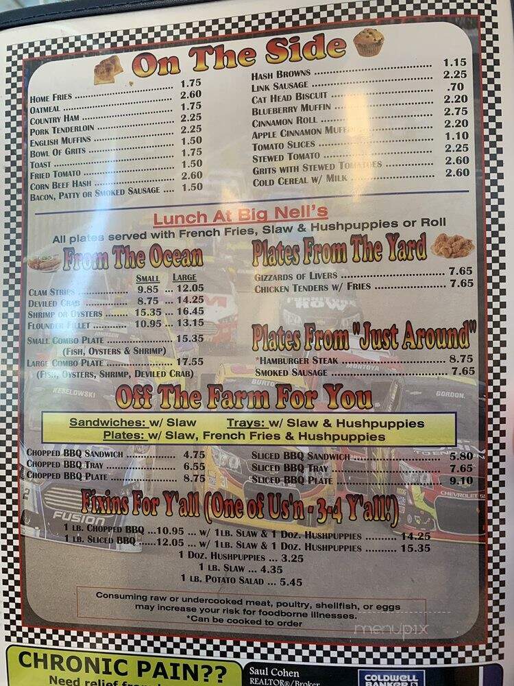Big Nell's Pit Stop - Ocean Isle Beach, NC menu_pic