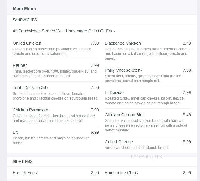 Time Out Bar & Grill - Durham, NC menu_pic