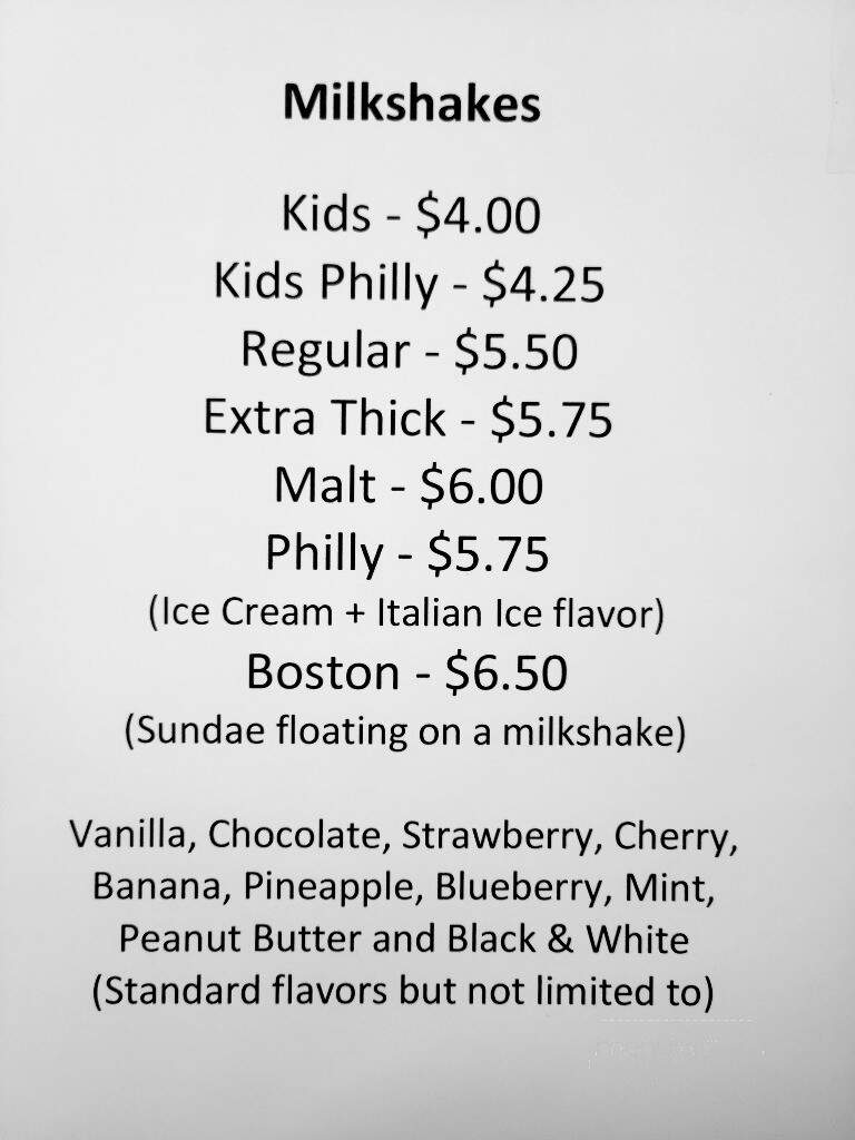 Ice Cream Cottage - Honesdale, PA menu_pic