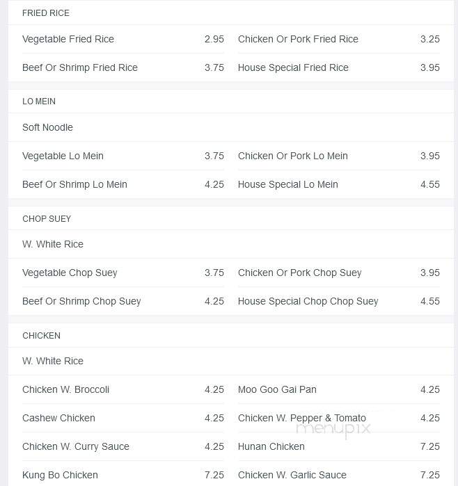 Grand China Buffet - Easley, SC menu_pic