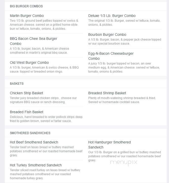 Marlins Restaurant - Rapid City, SD menu_pic