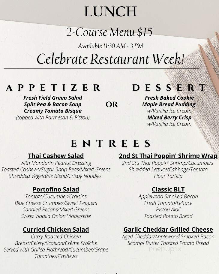 Second Street Williamsburg - Williamsburg, VA menu_pic