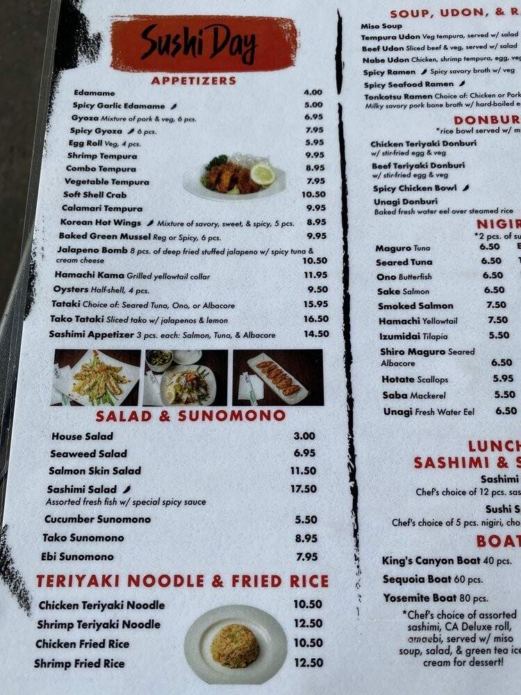 Sushi Day - Fresno, CA menu_pic