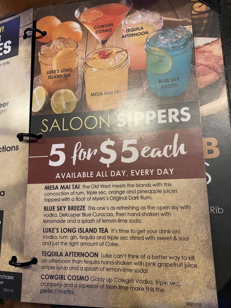 Cool Hand Luke's Steakhouse - Tulare, CA menu_pic