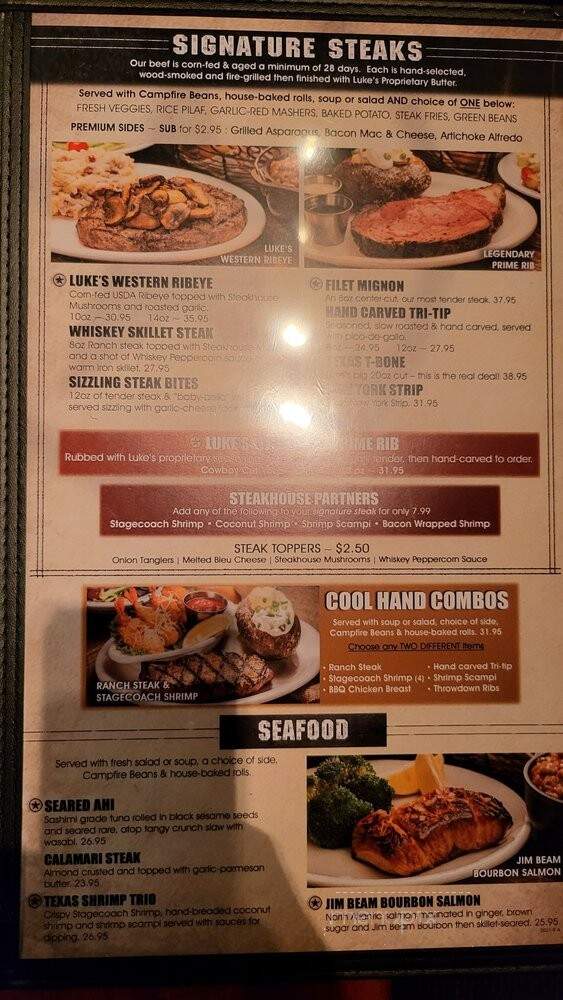 Cool Hand Luke's Steakhouse - Tulare, CA menu_pic