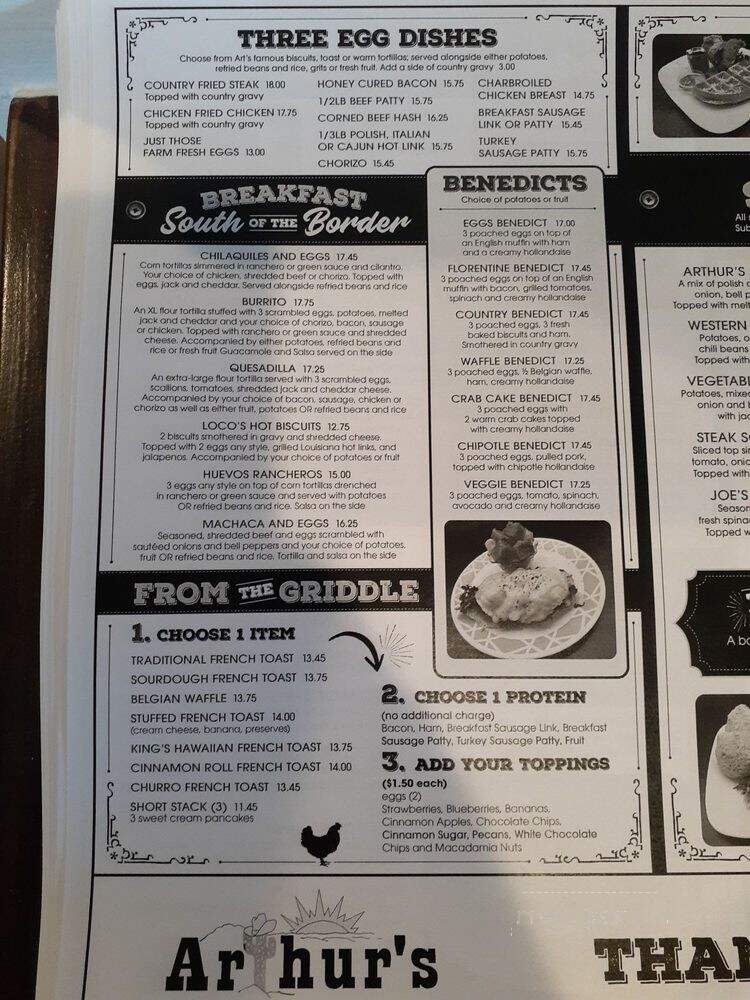 Arthur's Restaurant - Orange, CA menu_pic