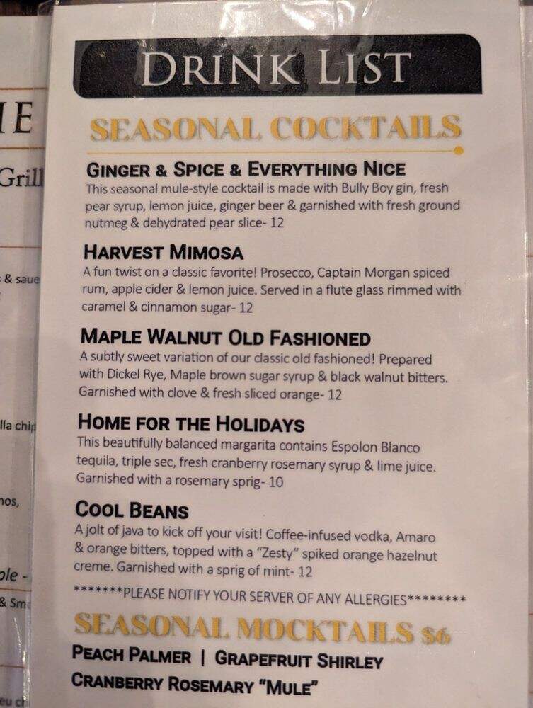 Main Pub & Restaurant - Manchester, CT menu_pic