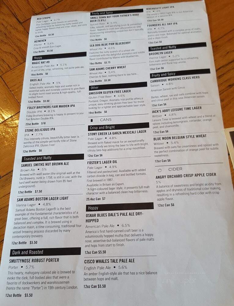 Main Pub & Restaurant - Manchester, CT menu_pic