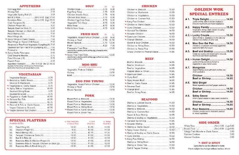 Golden Wok - Prospect, CT menu_pic
