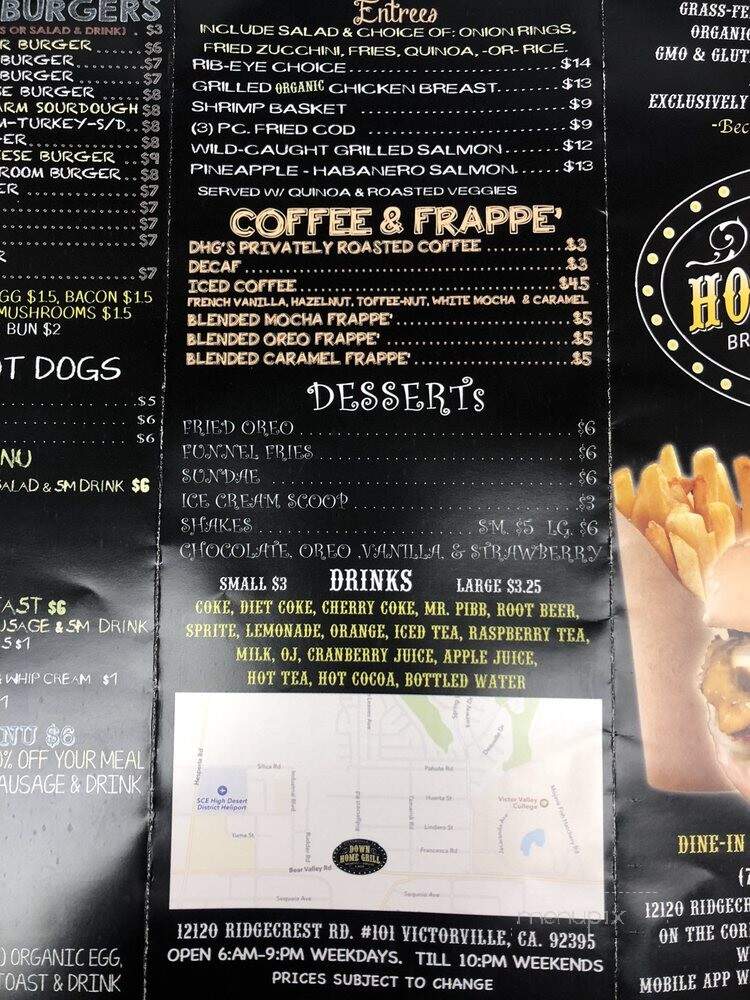 Down Home Grill - Victorville, CA menu_pic