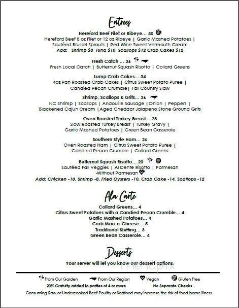 Cafe Pamlico - Buxton, NC menu_pic