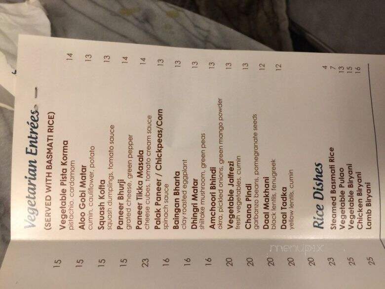 Aahar Indian Cuisine - New York, NY menu_pic