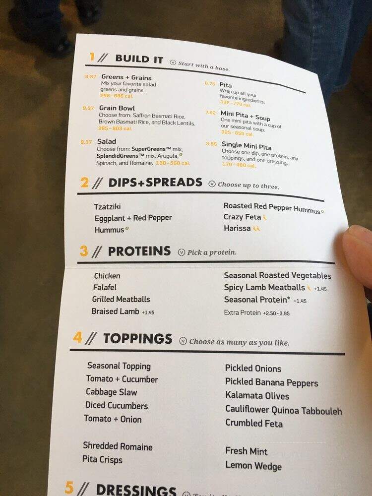 Cava Grill - Gainesville, VA menu_pic