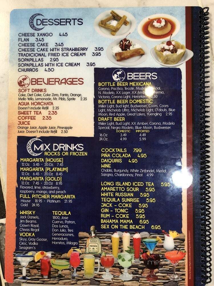 Dos Lunas Mexican Bar & Grill - Tipp City, OH menu_pic