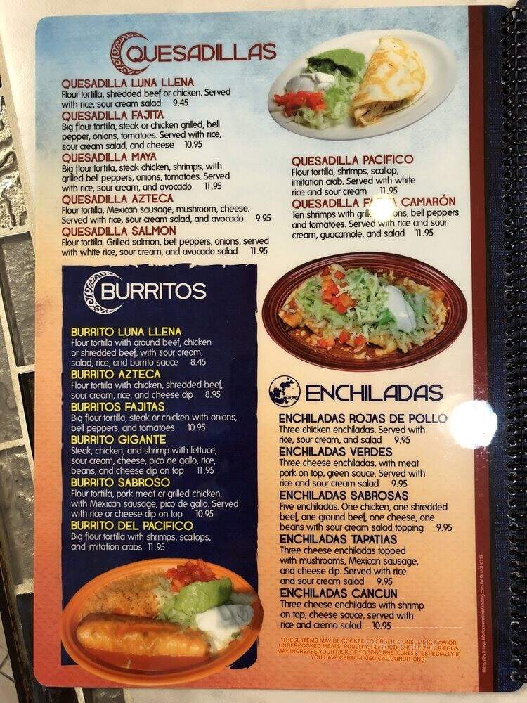 Dos Lunas Mexican Bar & Grill - Tipp City, OH menu_pic
