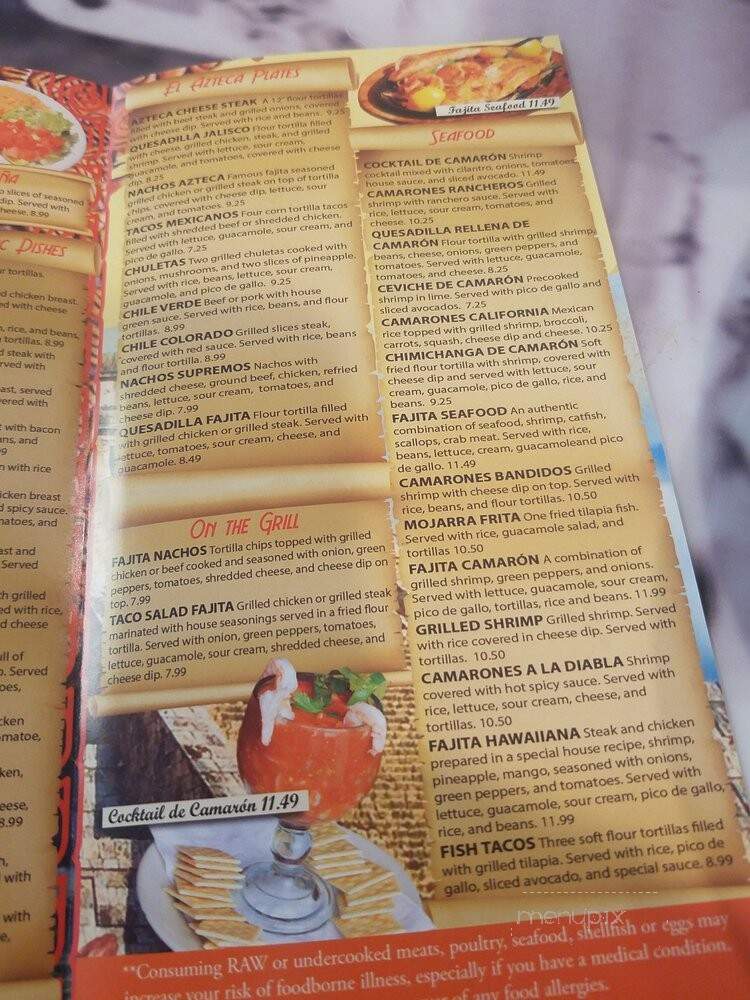 El Azteca - Morristown, TN menu_pic