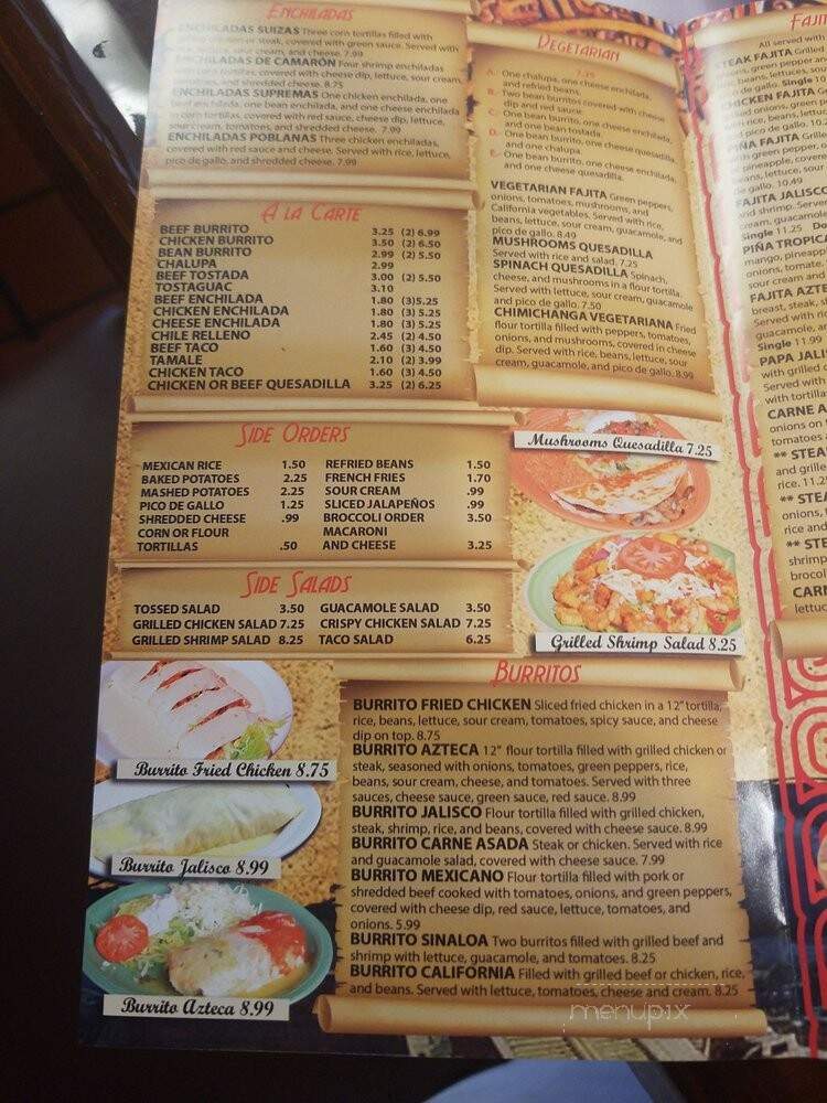 El Azteca - Morristown, TN menu_pic
