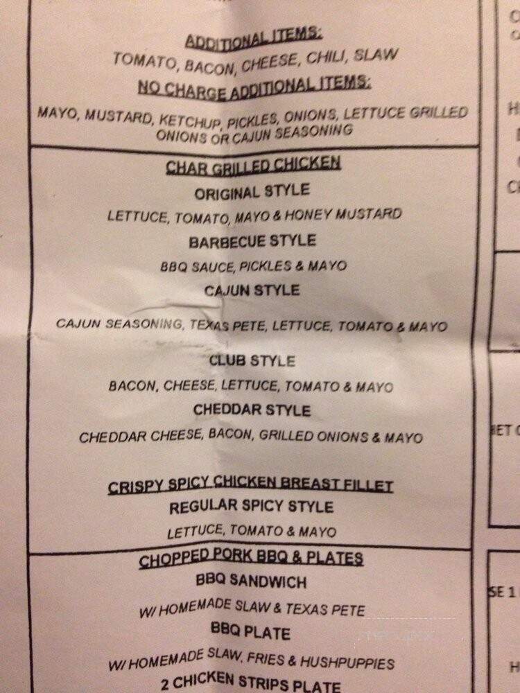 Cook Out - Hendersonville, NC menu_pic