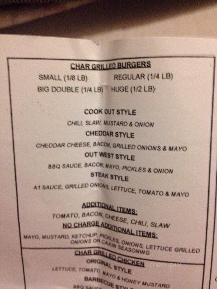 Cook Out - Hendersonville, NC menu_pic