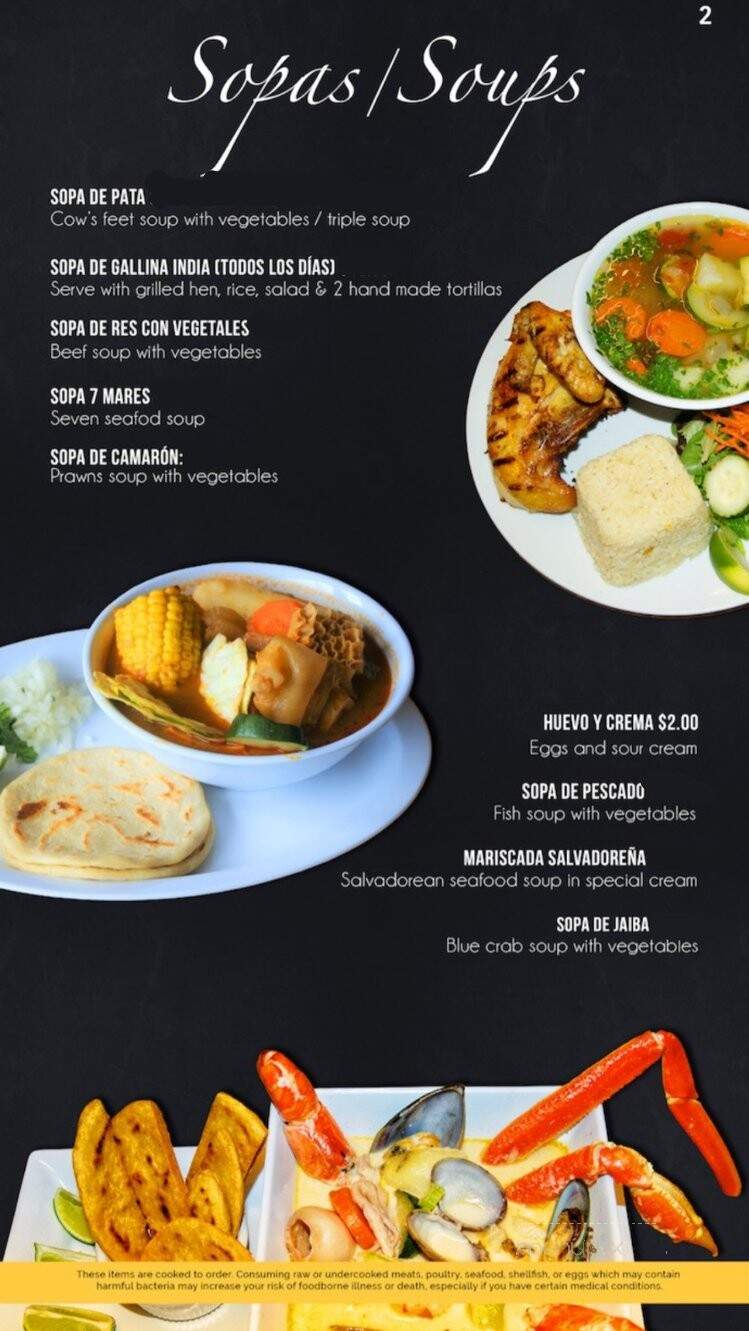 El Cuscatlan - San Pablo, CA menu_pic