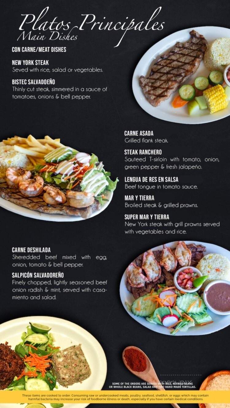 El Cuscatlan - San Pablo, CA menu_pic
